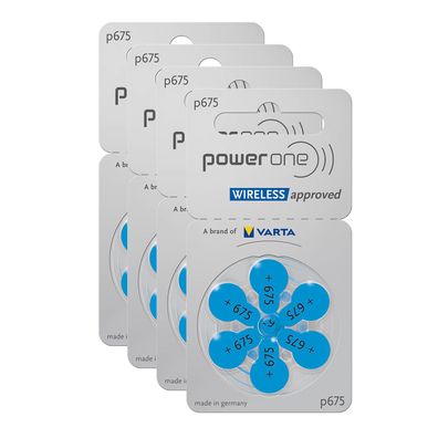 4x 6er Blister Varta Power One Hörgerätebatterien P675 Blau PowerOne PR44