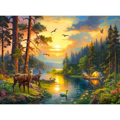 Castorland Puzzle Sonnenuntergang über dem Fluss 3000 Teile