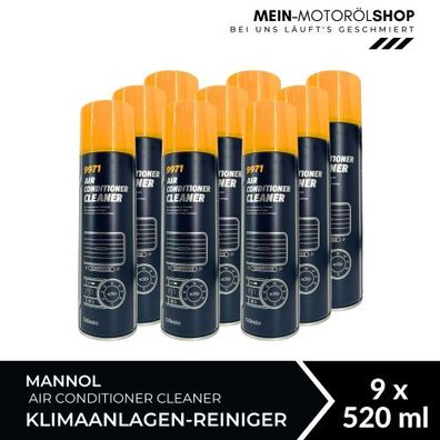 Mannol Air Conditioner Cleaner Klimaanlagen-Reiniger 9x520 ML