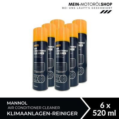 Mannol Air Conditioner Cleaner Klimaanlagen-Reiniger 6x520 ML