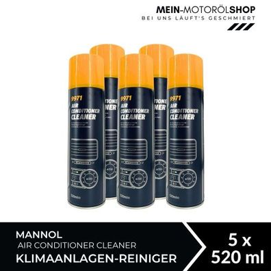 Mannol Air Conditioner Cleaner Klimaanlagen-Reiniger 5x520 ML