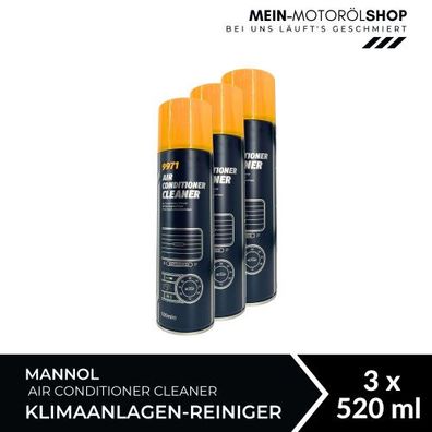 Mannol Air Conditioner Cleaner Klimaanlagen-Reiniger 3x520 ML