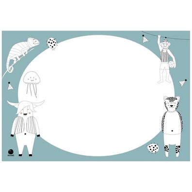 Ava & Yves Tischset / Schreibunterlage Ausmal Tiere