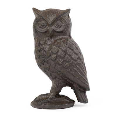 Moritz Uhu Figur Gusseisen 15 cm braun Federohren Sockel Eulen Gartendeko Dekofigur T
