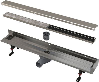 Alcadrain APZ23-DOUBLE9 Fit and Go Wall Duschrinne mit Rand