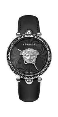 Versace Palazzo Empire Damenuhr schwarz Dial Lederarmband
