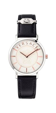 Versace V Essential Damenuhr silber schwarz