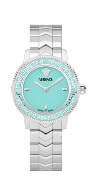 Versace V Icon Damenuhr silber tuerkis