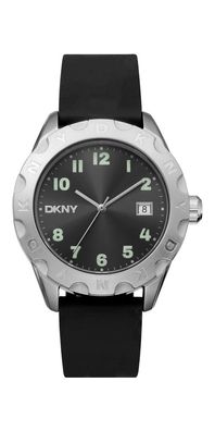 Donna Karan New York everyday Herren Armbanduhr silber schwarz