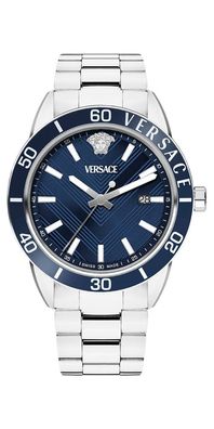Versace Greca Urban Herrenuhr silber blau VEYCA0424