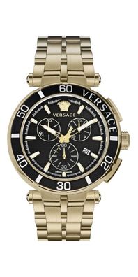 Versace Greca Chrono Herrenuhr gold schwarz