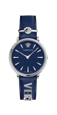 Versace V Circle Damenuhr silber blau