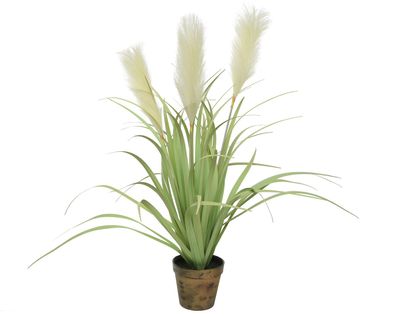 Kunstpflanze Gras Kunststoff Ø 12 cm H 70 cm grün