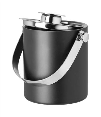 Fink NATHAN, Eiswürfeleimer, Edelstahl , pulverbeschichtet, glänzend, schwarz,