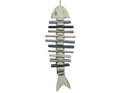Dekohänger Fischgräte Holzfisch Fensterdeko Treibholz Höhe 60 cm