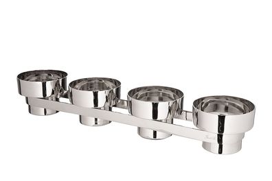 Fink TUVA, Leuchter, 4-flammig, Aluminium, vernickelt, glänzend, silberfarben, L