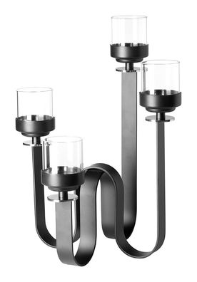 Fink Cariani, Leuchter, 4-flammig, Edelstahl , Glas, pulverbeschichtet, matt,