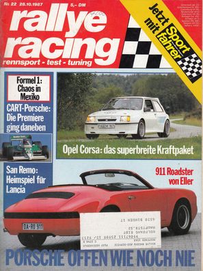 rallye Racing 22 /1987, Porsche 911, Opel Corsa, Panther Solo, DTM, F1