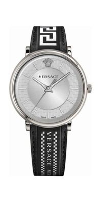 Versace V Circle Herrenarmbanduhr Silber Schwarz