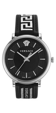 Versace V Circle Herrenarmbanduhr Schwarz Silber