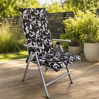 Best For Garden Stuhlauflage mit weicher Polsterung, Bindebändern und edler Paspelung