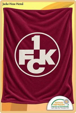 1. FC Kaiserslautern Decke Fleecedecke Kuscheldecke Logo Rot Gr. 150x200cm NEU