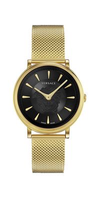 Versace V Circle Medusa Damenarmbanduhr gold schwarz