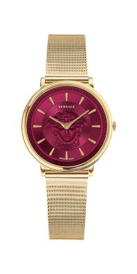 Versace V Circle Medusa Damenarmbanduhr gold rot