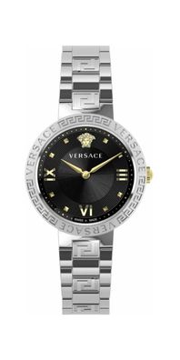 Versace Greca Lady Damenarmbanduhr Schwarz Silber