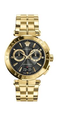 Versace Aion Chronograph Herrenuhr Schwarz Gold