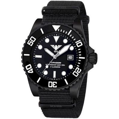 KHS - KHS. TYBS. NB - Armbanduhr - Herren - Quarz - Typhoon Black Steel