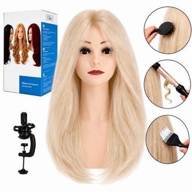 Friseur-Trainingskopf mit Büste Sabina Echthaar 50 cm