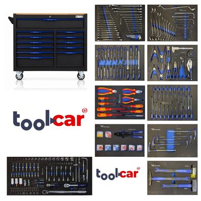 ToolCar Werkstattwagen Werkzeugwagen WS 10/12 volle Schubladen mit Werkzeuge