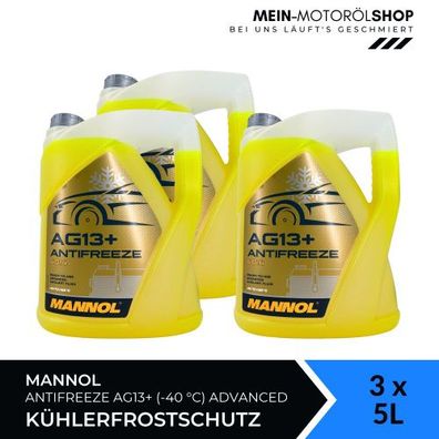Mannol Antifreeze Kühlerfrostschutz AG13+ (-40 °C) Advanced 3x5 Liter