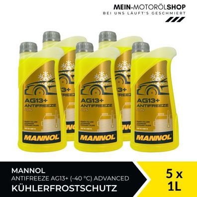 Mannol Antifreeze Kühlerfrostschutz AG13+ (-40 °C) Advanced 5x1 Liter