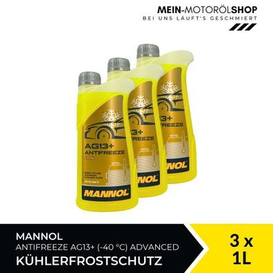Mannol Antifreeze Kühlerfrostschutz AG13+ (-40 °C) Advanced 3x1 Liter