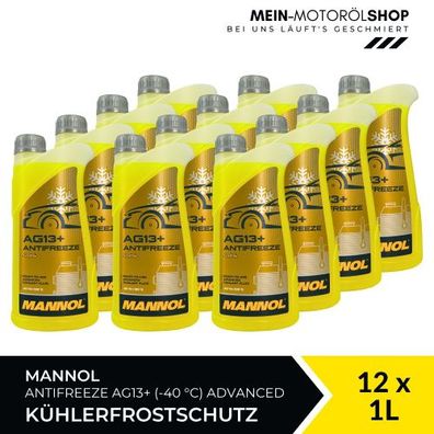 Mannol Antifreeze Kühlerfrostschutz AG13+ (-40 °C) Advanced 12x1 Liter