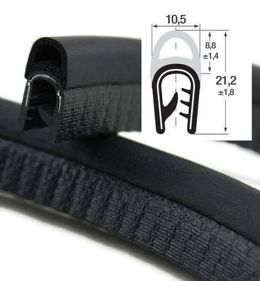 DO12 - PVC/ EPDM Kantenschutz Dichtungs Profil Gummi Dichtung oben - Klemmbereich 2