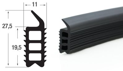 ESTP4 - weich PVC Zargenprofil, Einsteckprofil, Türdichtung, Profildidchtung, Türdich