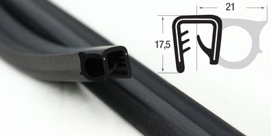 DS37 - EPDM Kantenschutz Dichtungs Profil Gummi Dichtung seitlich - Klemmbereich 5