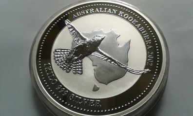 30$ 2002 Australien Kookaburra 1kg Silber 30 Dollars 2002 Kookaburra nur 2350 Ex