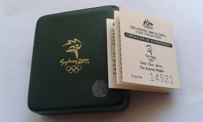 Etui für 10g Goldmünze Olympische Spiele 2000 Sydney The journey begins