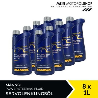 Mannol Power Steering Fluid Servolenkungsöl 8x1 Liter