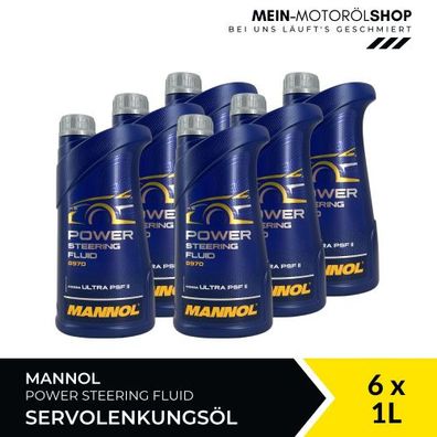Mannol Power Steering Fluid Servolenkungsöl 6x1 Liter
