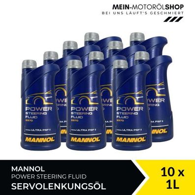 Mannol Power Steering Fluid Servolenkungsöl 10x1 Liter