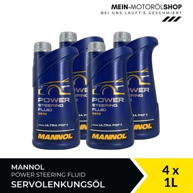 Mannol Power Steering Fluid Servolenkungsöl 4x1 Liter
