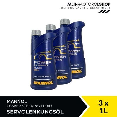 Mannol Power Steering Fluid Servolenkungsöl 3x1 Liter