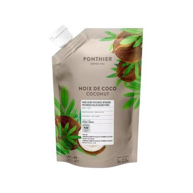 Ponthier Kokosnuss Fruchtpüree 1kg Premium Kokospüree aus Indonesien für Desserts
