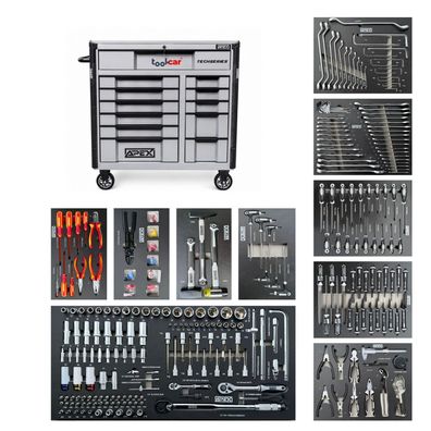 Toolcar APEX Jumbo Pro 12 Silver Werkstattwagen Werkzeugwagen mit Werkzeuge