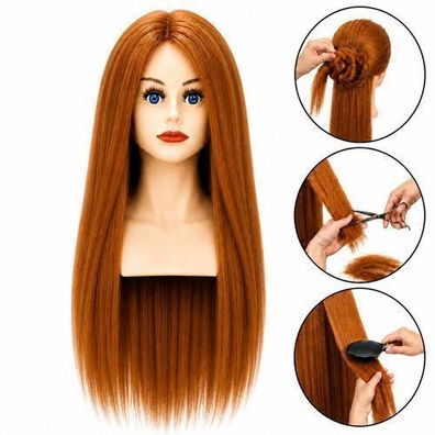 Frisierkopf Paula 80 cm, 60% Echthaar, mit Büste, Profi Übungskopf